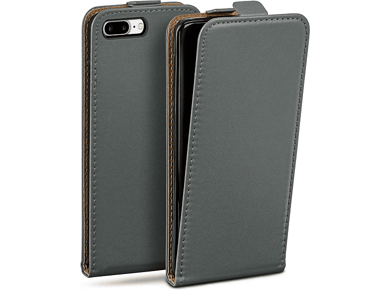 MOEX Flip Case, Flip Cover, Apple, iPhone 8 Plus, Anthracite-Gray