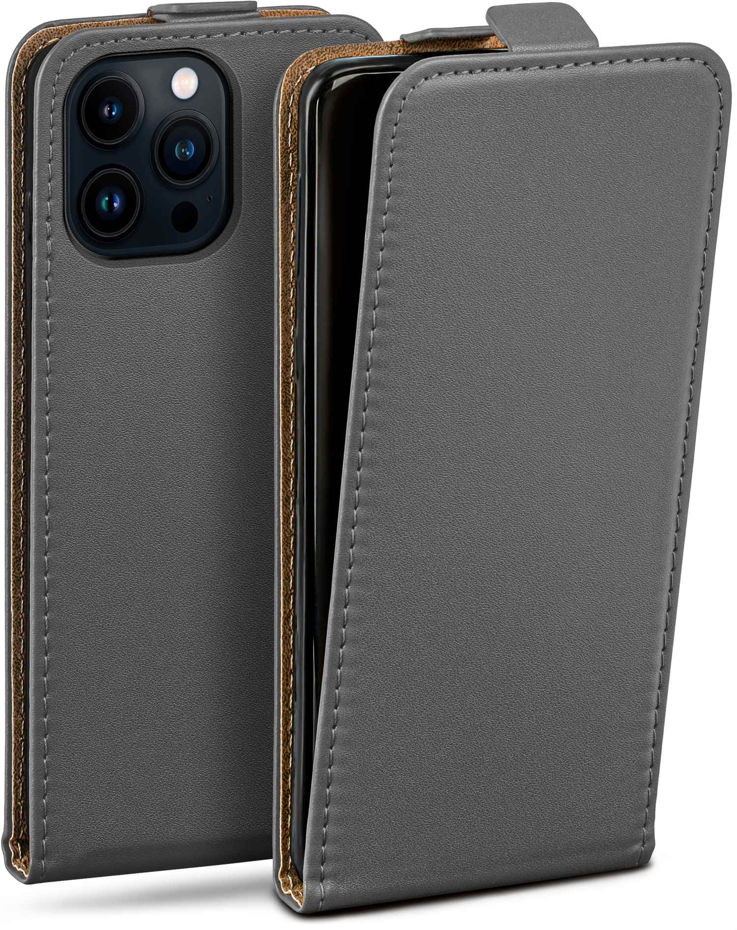 MOEX Flip Cover, 14 iPhone Case, Anthracite-Gray Apple, Pro, Flip