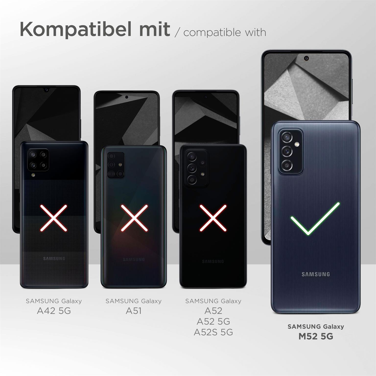 Samsung, 5G, MOEX Handykette, Backcover, Dunkelgrün Galaxy M52