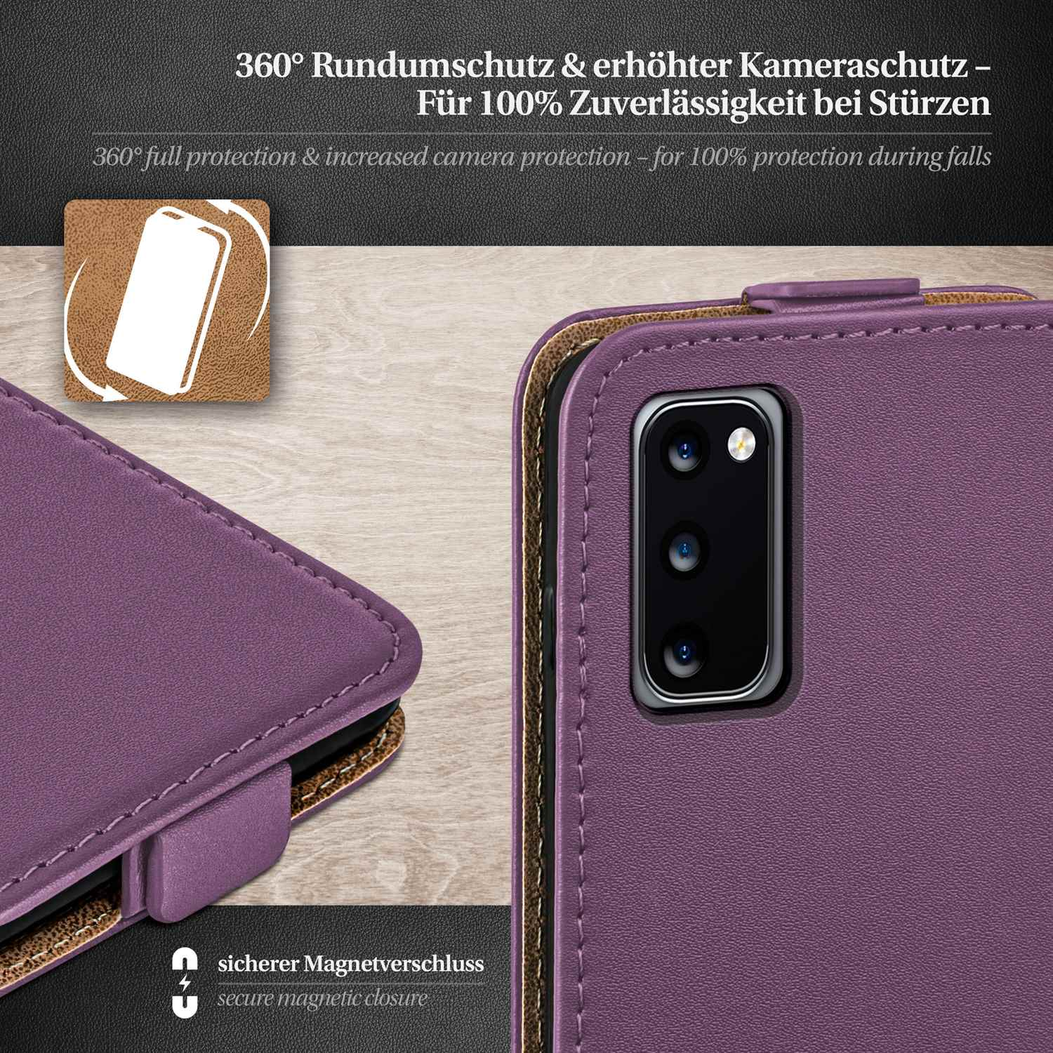 MOEX Flip Case, Indigo-Violet Cover, Galaxy S20 Flip 5G, Samsung