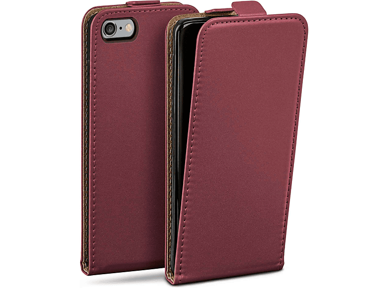 Maroon-Red Flip MOEX iPhone Case, Apple, Flip Cover, 6,