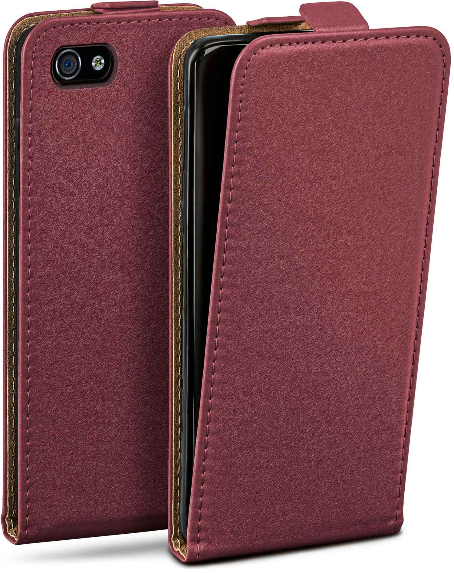 MOEX Flip Case, Flip Cover, iPhone Apple, Maroon-Red 4S