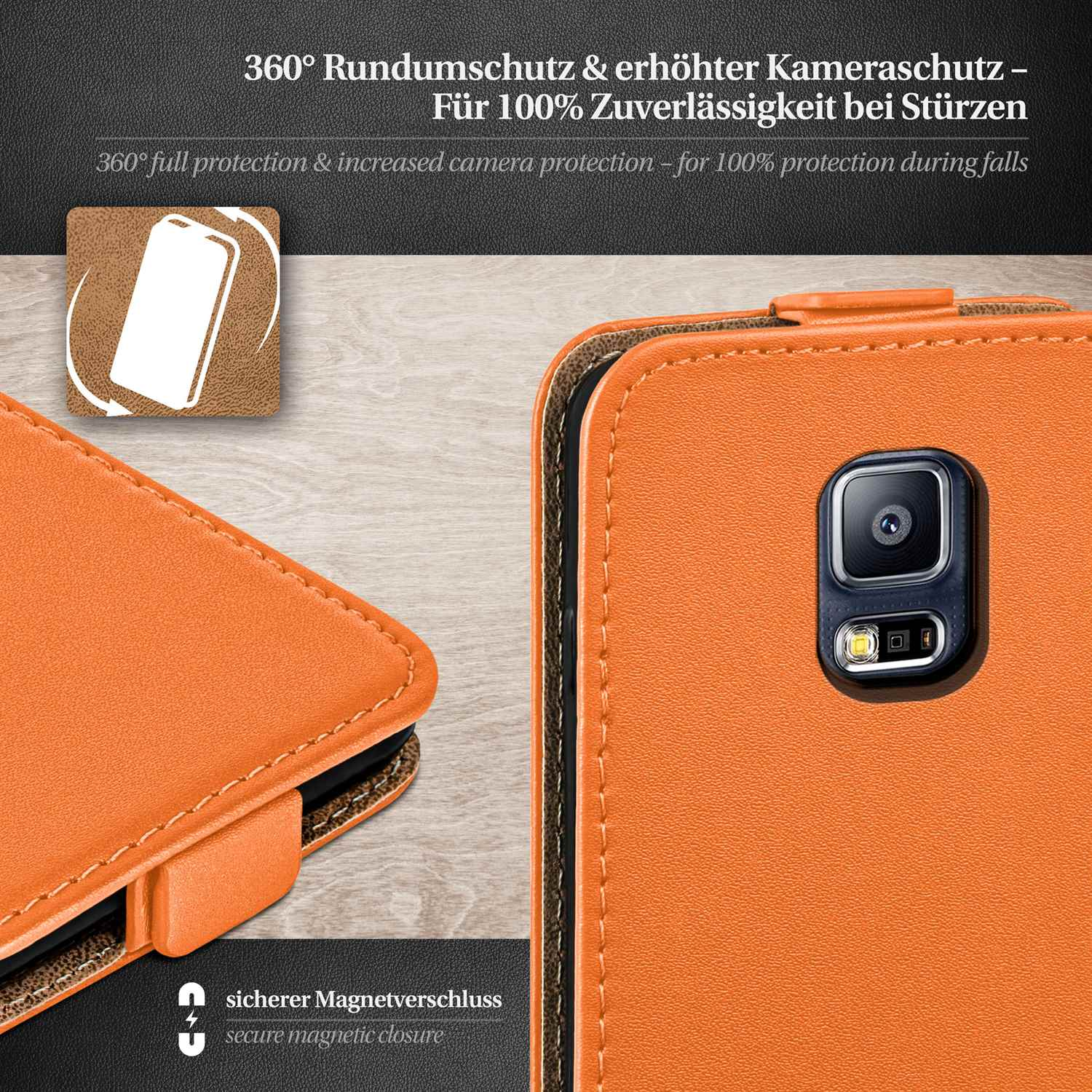 MOEX Flip Case, Flip S5 Neo, Samsung, Cover, Galaxy Canyon-Orange