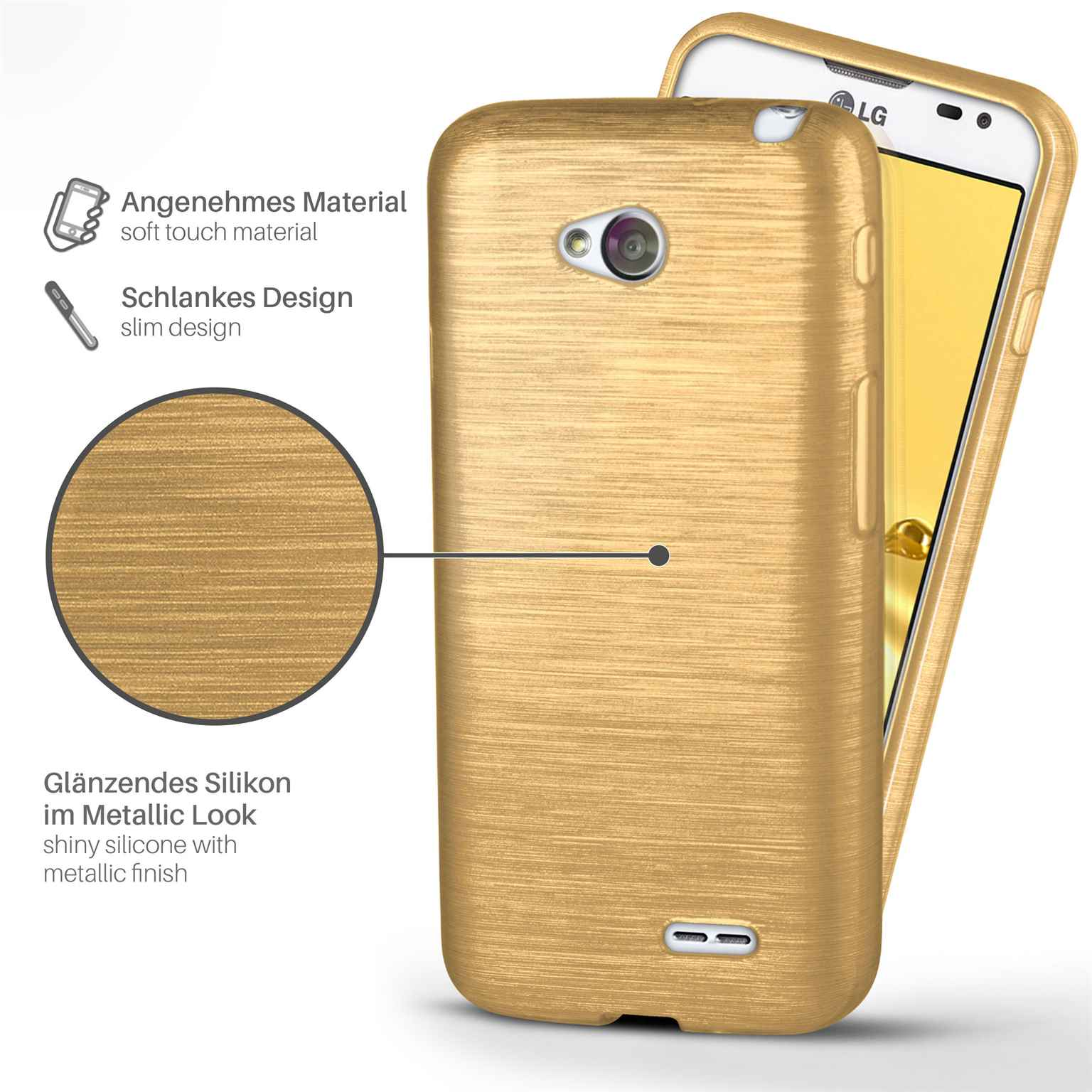 MOEX Brushed Case, Backcover, LG, L65, Ivory-Gold