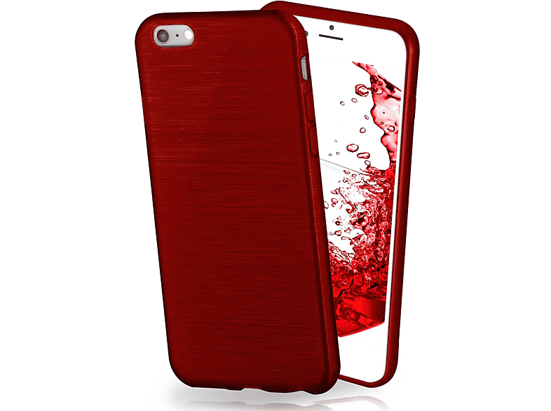 Backcover, Brushed 6, iPhone Case, Crimson-Red MOEX Apple,