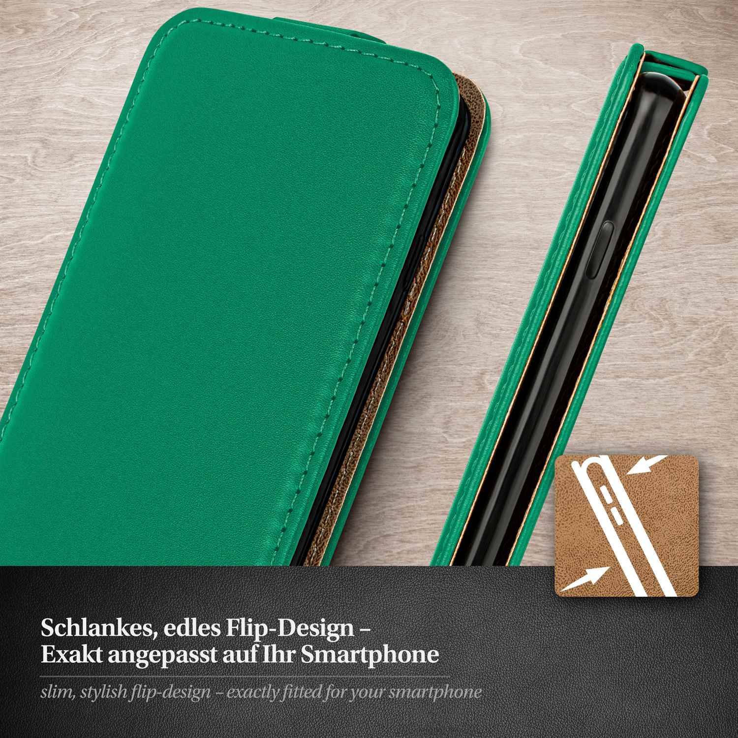 Cover, Flip S3, Galaxy Flip Case, Emerald-Green MOEX Samsung,