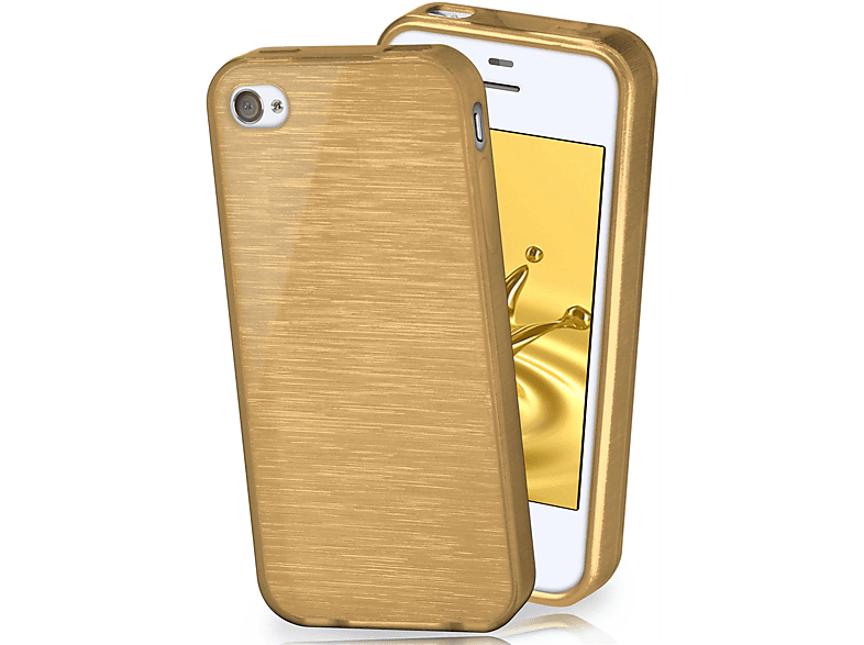 MOEX Brushed Case, Backcover, Apple, 4S, iPhone Ivory-Gold