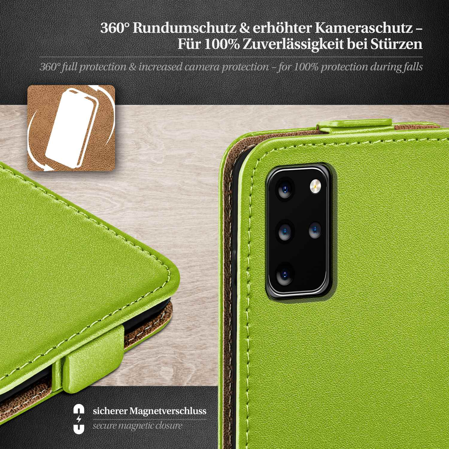 MOEX Flip Case, Flip Cover, Plus, Samsung, Lime-Green S20 Galaxy