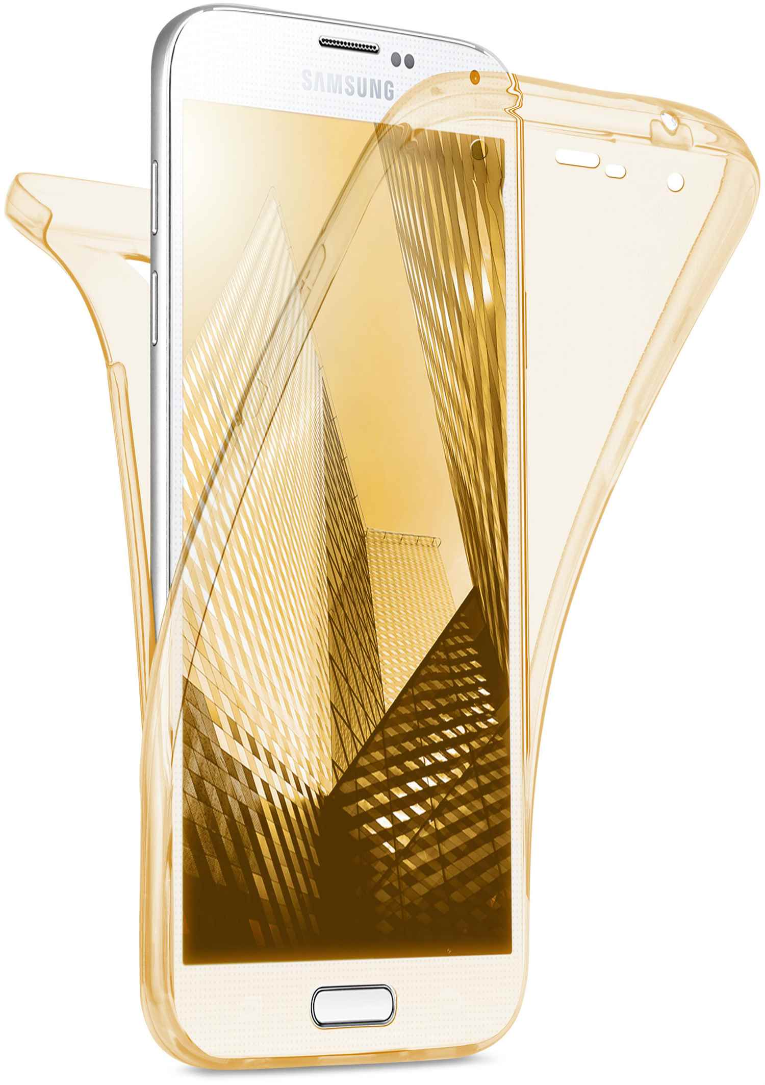 S5, Gold Case, Cover, Galaxy Samsung, Double Full MOEX