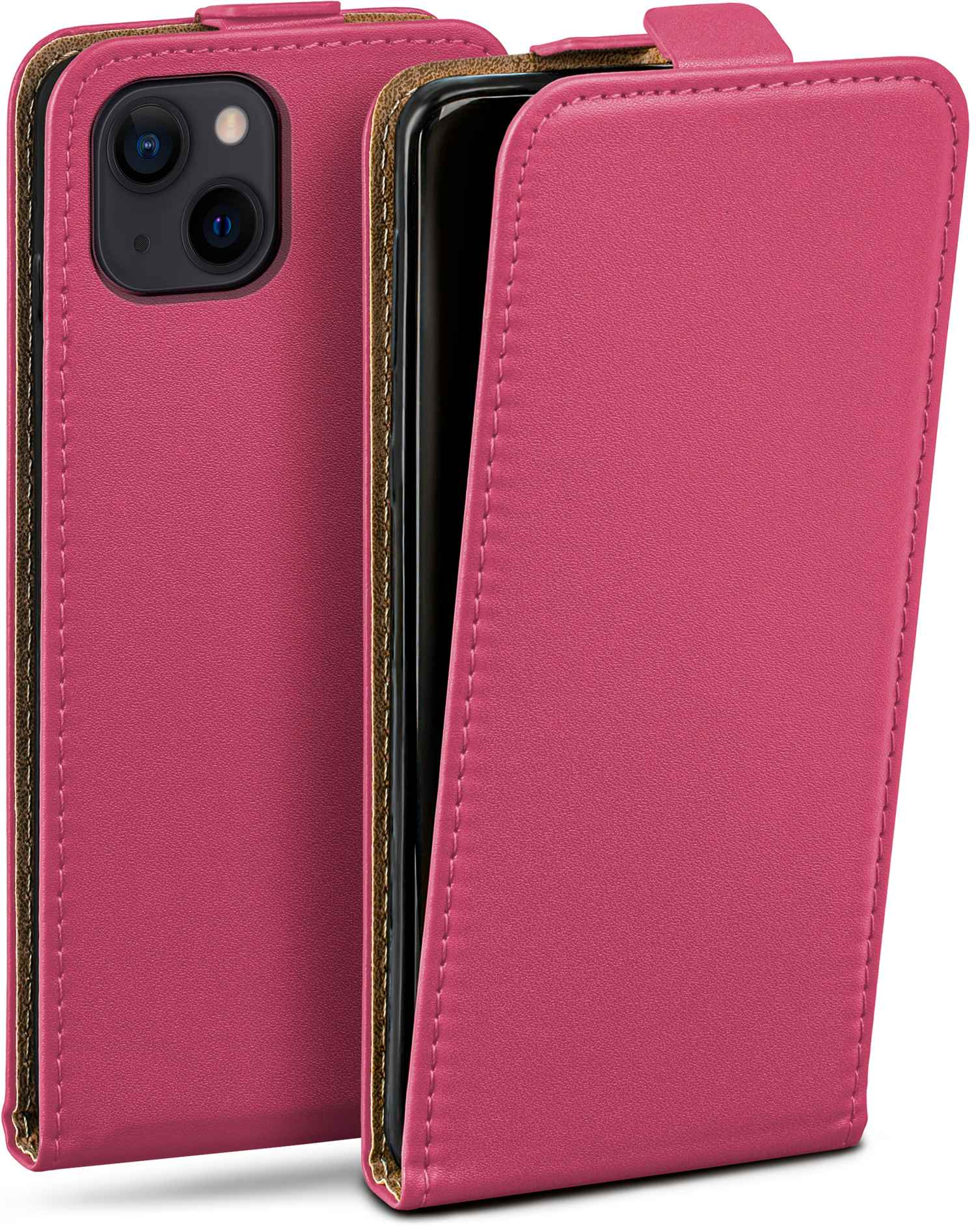 Case, iPhone 14, Cover, Flip Berry-Fuchsia Flip MOEX Apple,