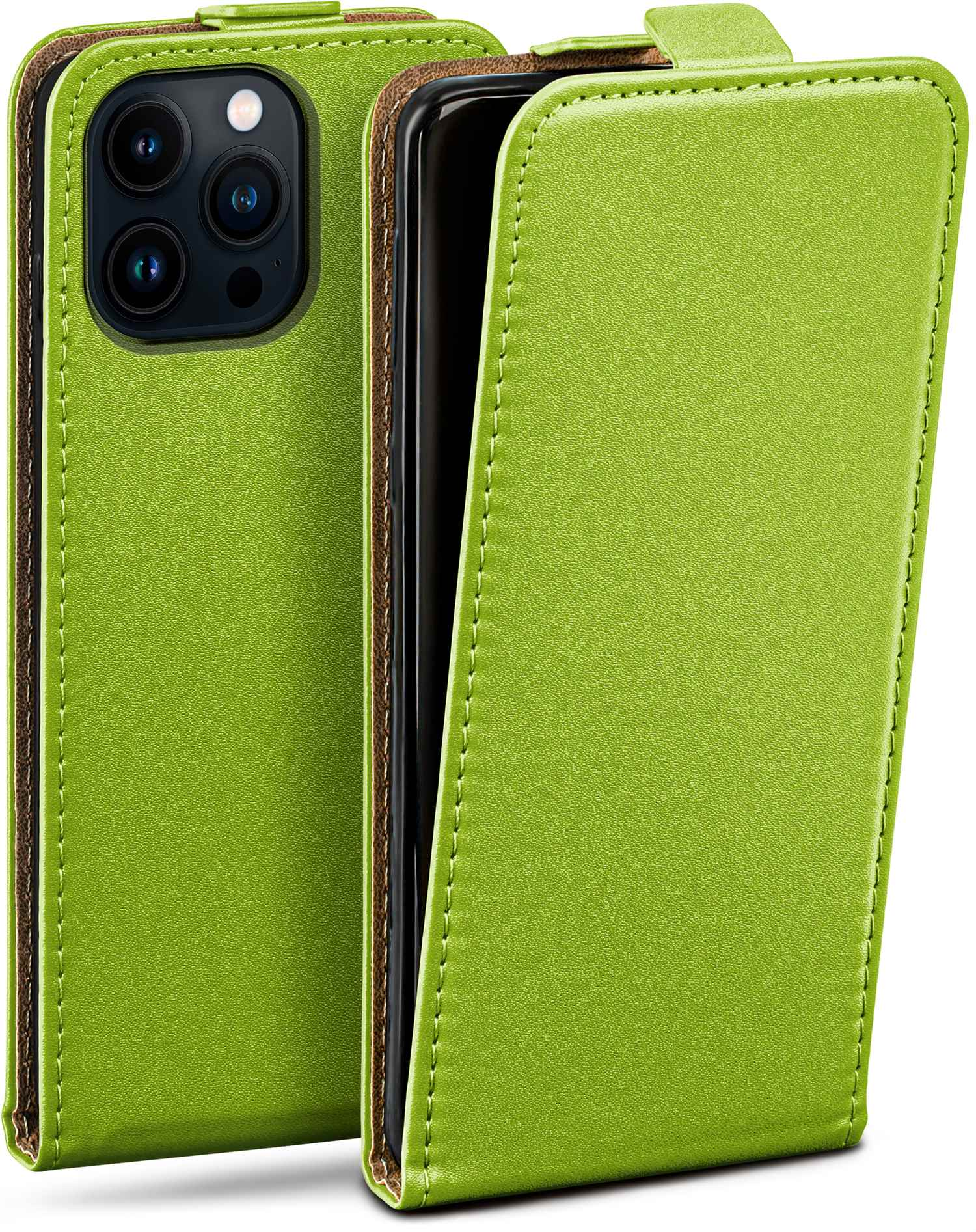 MOEX Flip Case, Flip Cover, iPhone 14 Lime-Green Apple, Pro