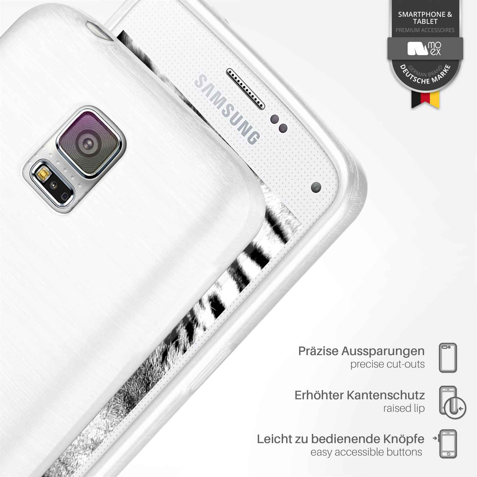 Galaxy Brushed Case, Samsung, Neo, S5 MOEX Pearl-White Backcover,