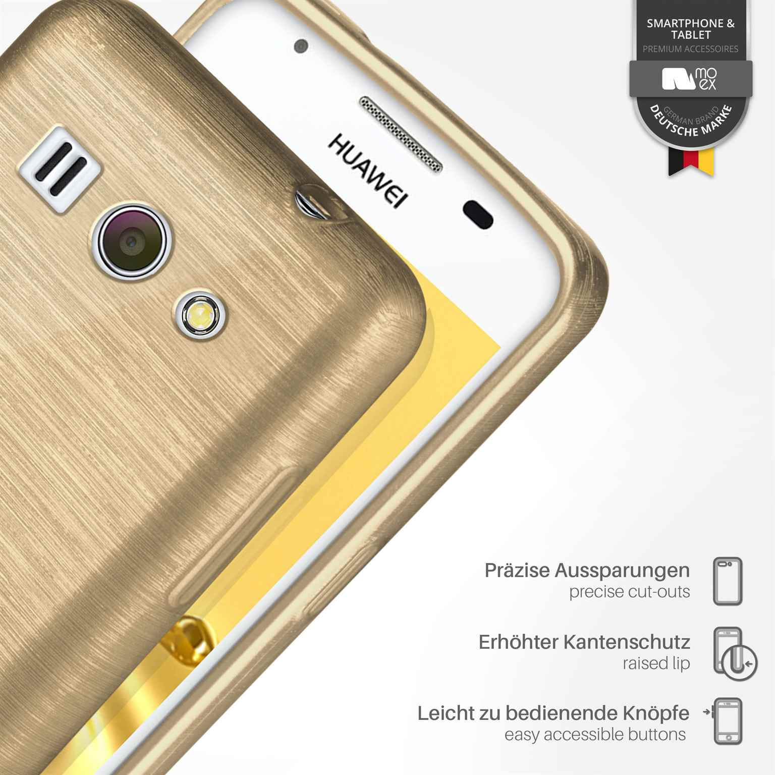 Case, Huawei, MOEX Backcover, Ivory-Gold Brushed G525, Ascend