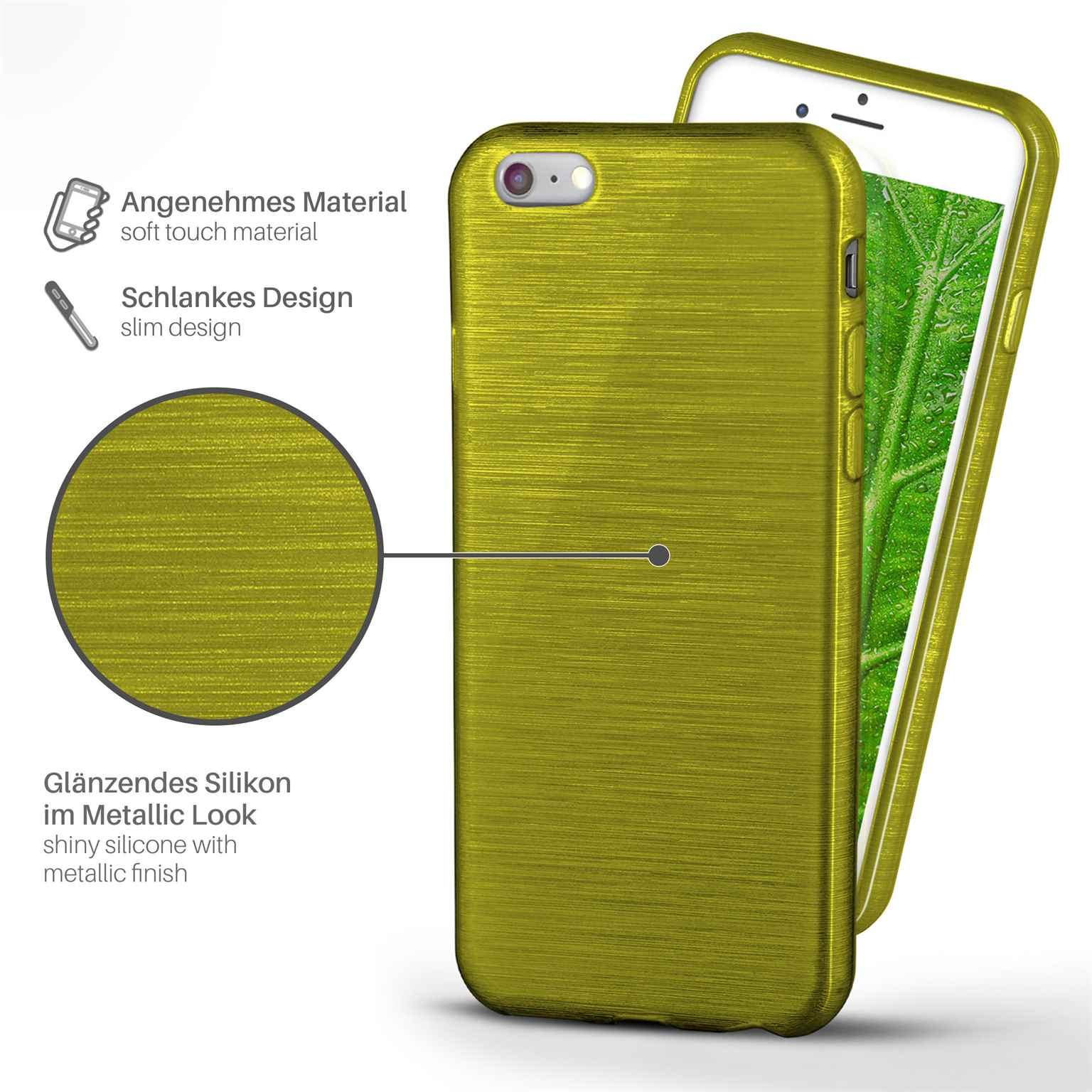 MOEX Brushed Case, Backcover, Lime-Green Apple, 6s, iPhone