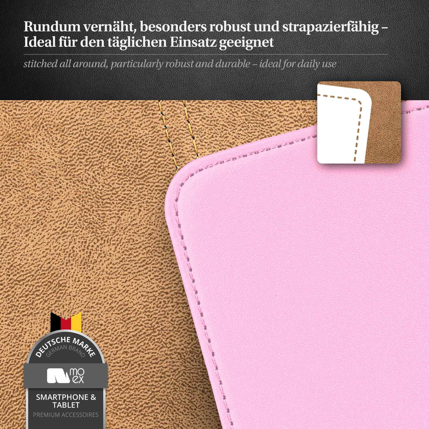 Case, Samsung, Galaxy Flip Cover, Icy-Pink Flip MOEX S2,