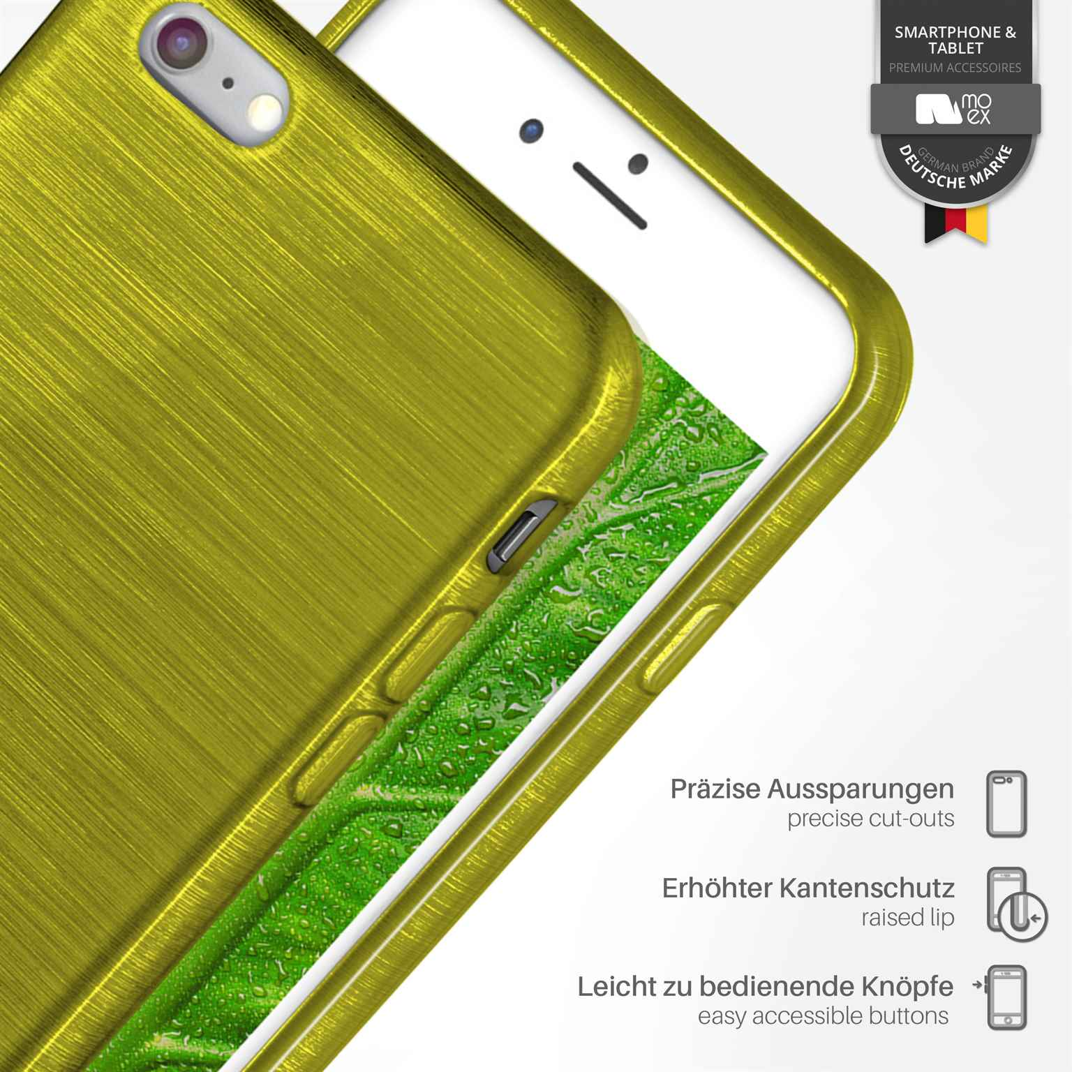 MOEX Brushed Apple, Backcover, iPhone 6s, Lime-Green Case
