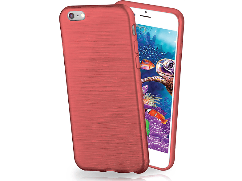 MOEX Brushed Case, 8, iPhone Apple, Coral-Red Backcover