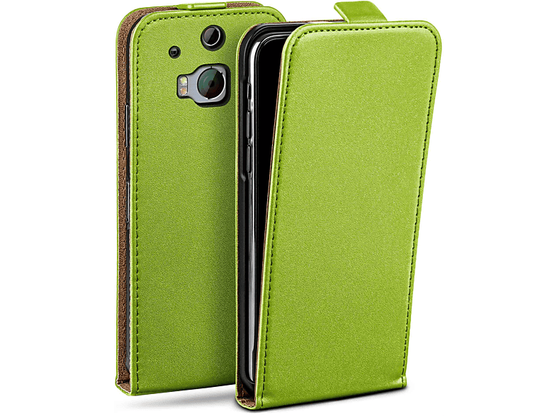 Case, Flip Cover, One M8, HTC, Flip MOEX Lime-Green