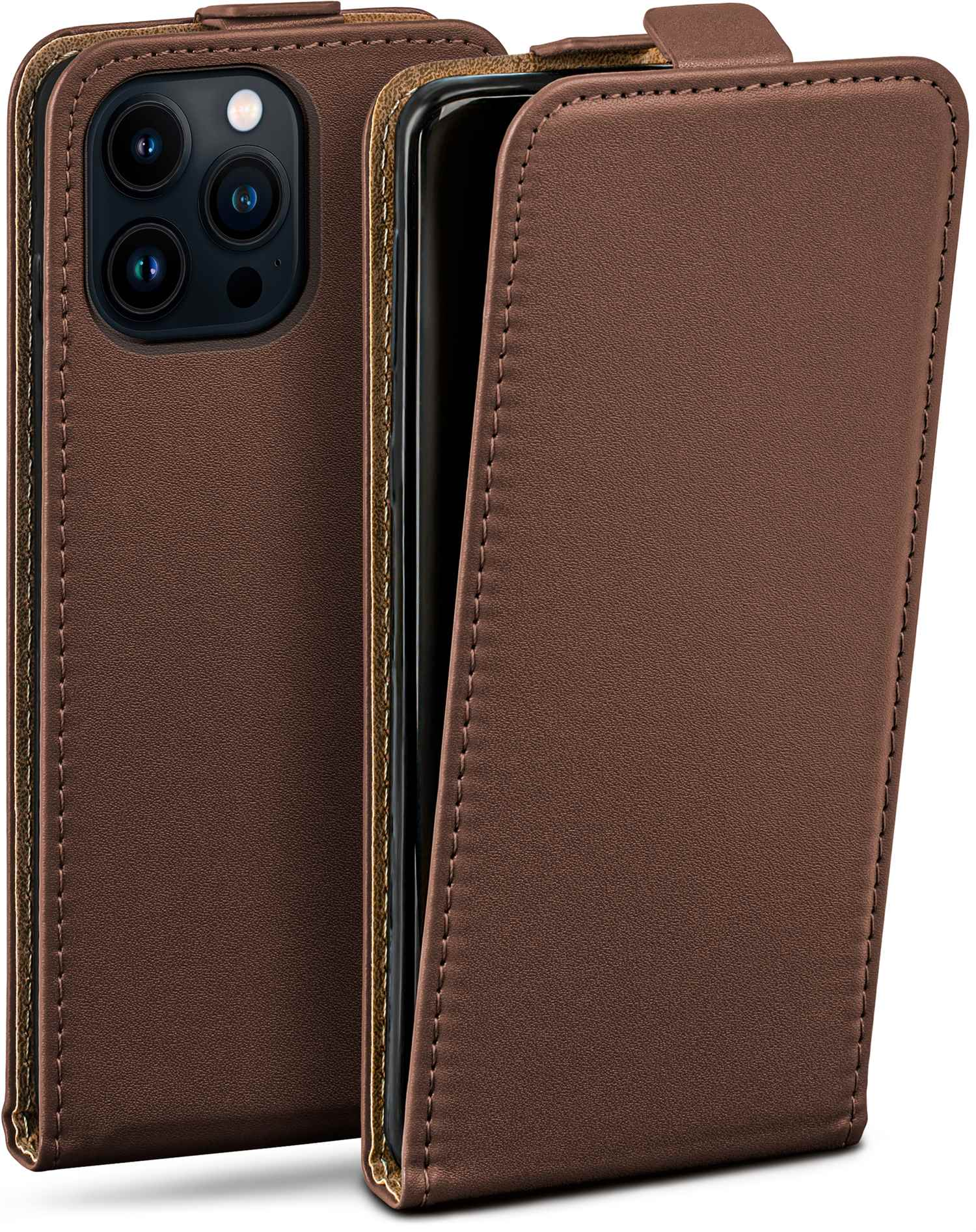 MOEX Flip Case, Flip Cover, 14 iPhone Max, Pro Apple, Oxide-Brown