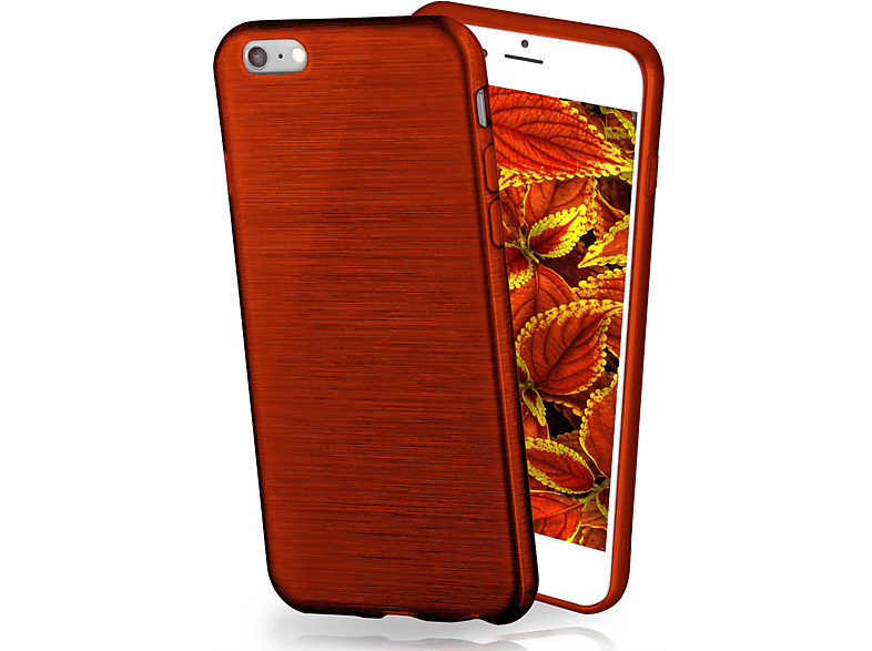 Case, Apple, 6, Brushed iPhone Backcover, MOEX Indian-Red