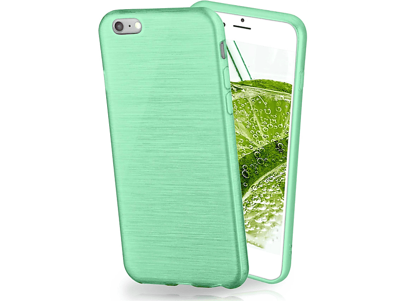 6, Apple, Case, Mint-Green Brushed MOEX iPhone Backcover,