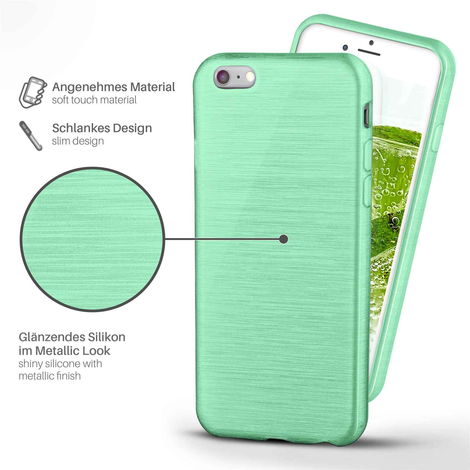 MOEX Brushed Case, Backcover, 6, iPhone Apple, Mint-Green