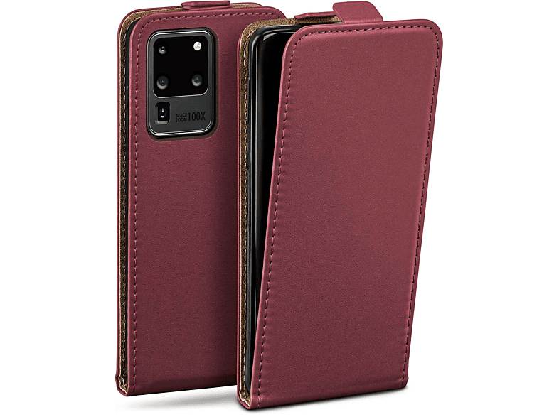 MOEX Flip Case, Flip Cover, Samsung, Galaxy S20 Ultra 5G, Maroon-Red
