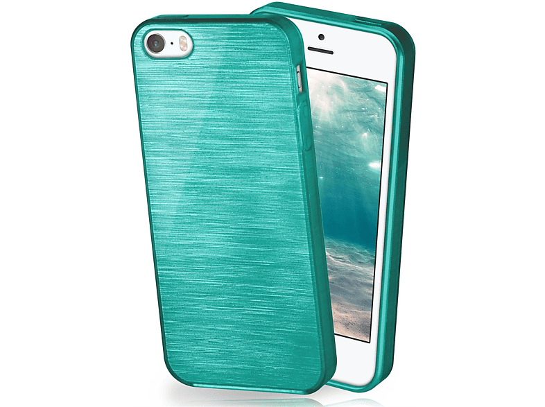 MOEX Brushed Case, Backcover, 5s, iPhone Apple, Aqua-Cyan