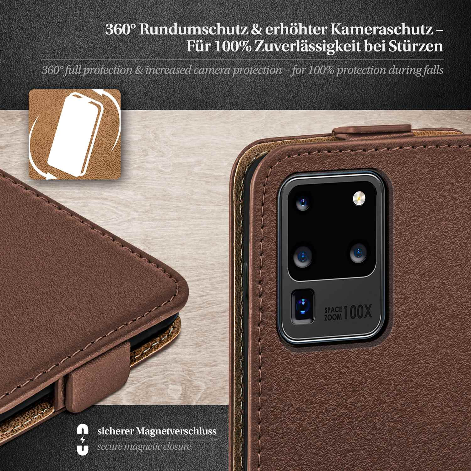 Galaxy Flip Flip Case, Ultra, Cover, Oxide-Brown MOEX Samsung, S20