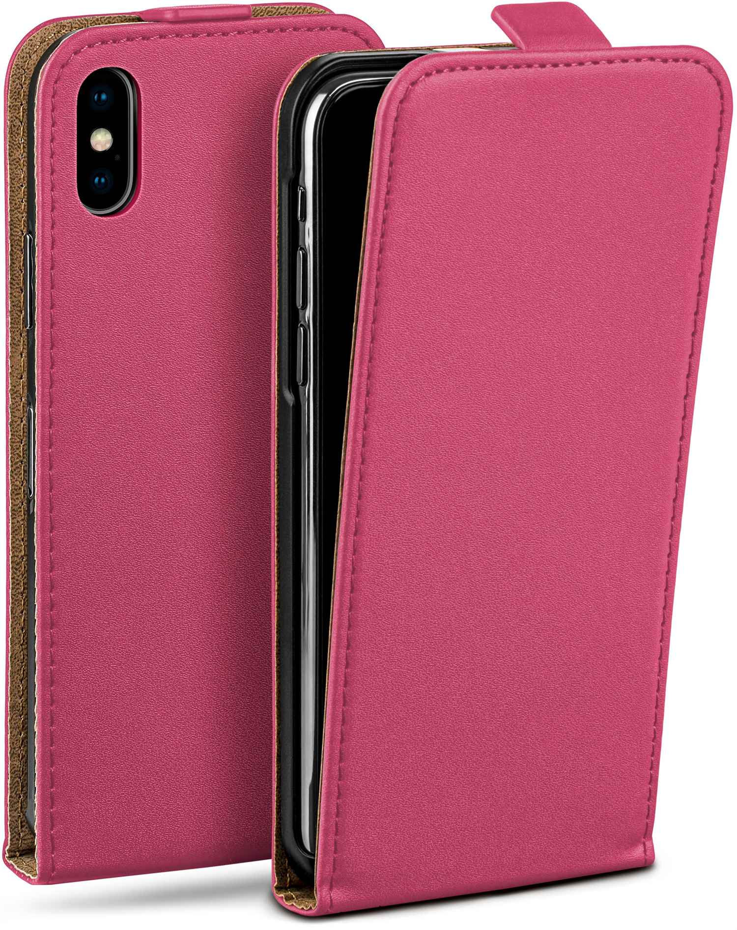 MOEX Flip Case, Flip Cover, Berry-Fuchsia Apple, iPhone X