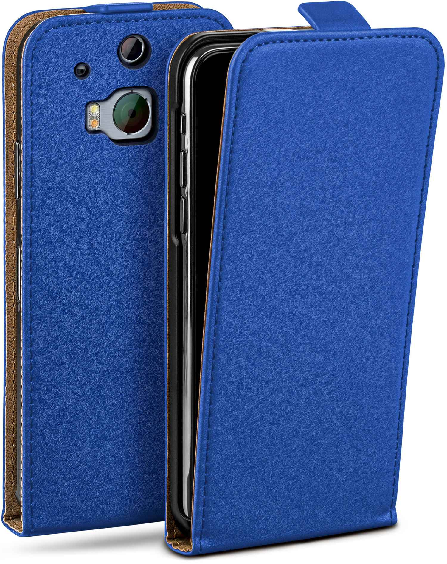 Royal-Blue M8, Flip Cover, Flip Case, MOEX One HTC,
