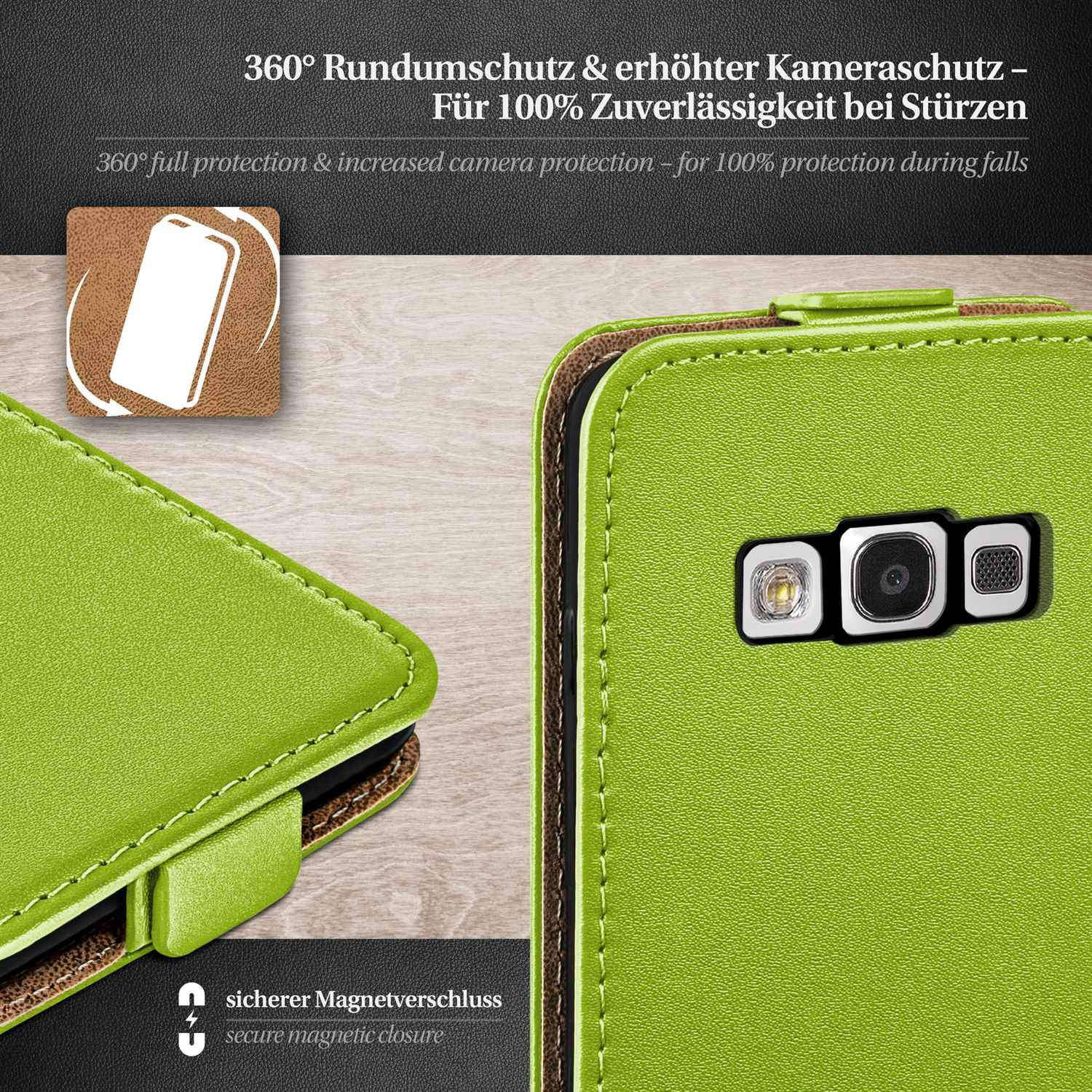 MOEX Flip Case, Flip Cover, Lime-Green S3, Galaxy Samsung