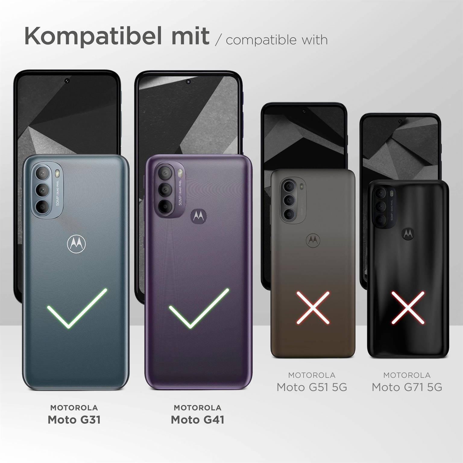Telefon-Kompatibilitätstabelle mit Häkchen und Kreuzen. Mehrere Motorola Moto-Modelle.