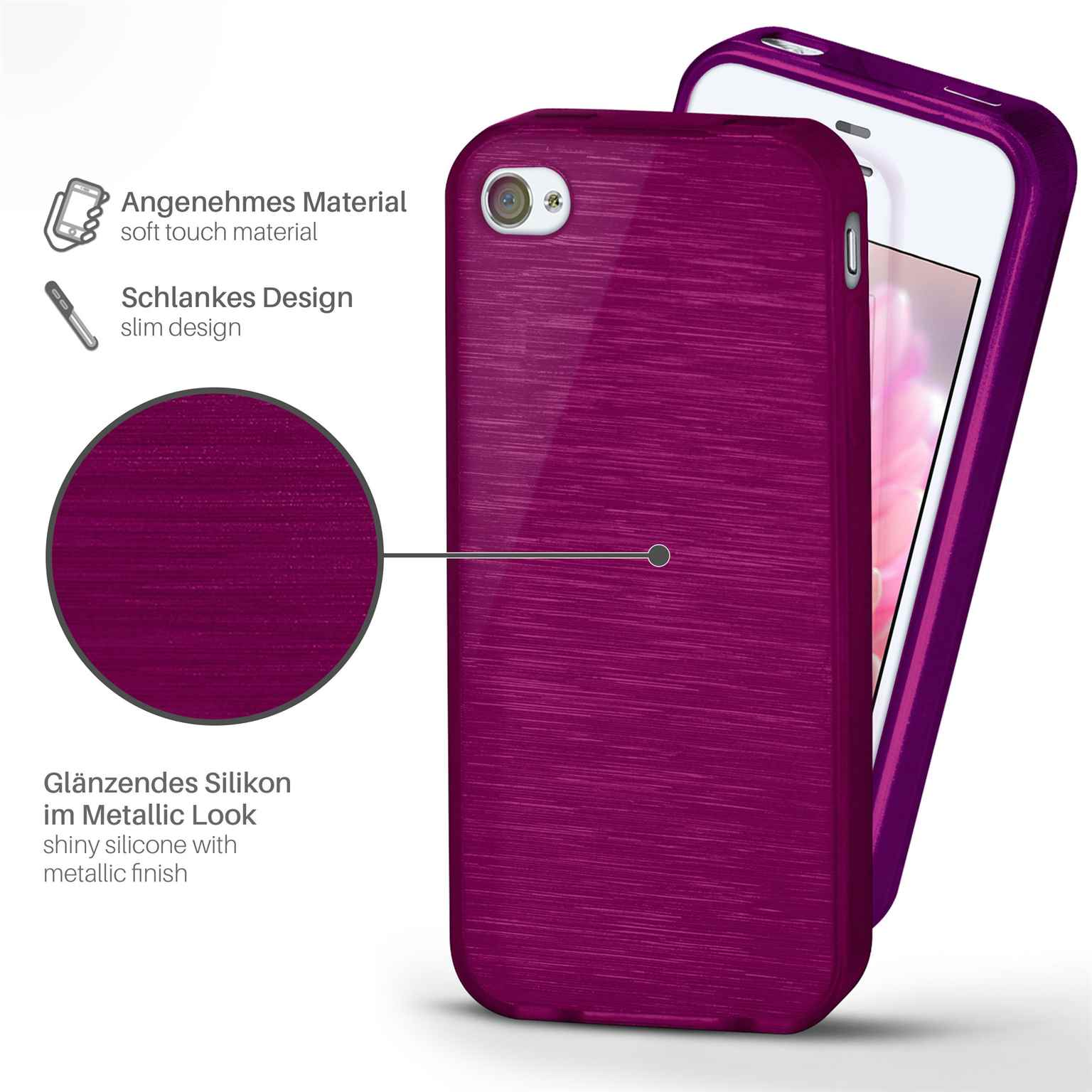 MOEX Brushed Case, Backcover, Apple, iPhone Purpure-Purple 4S