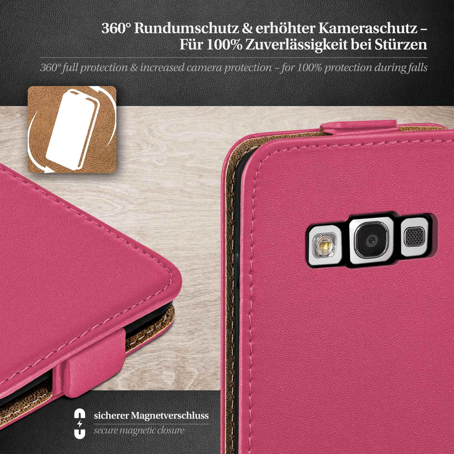 Galaxy Flip Berry-Fuchsia Case, MOEX Cover, S3, Flip Samsung,