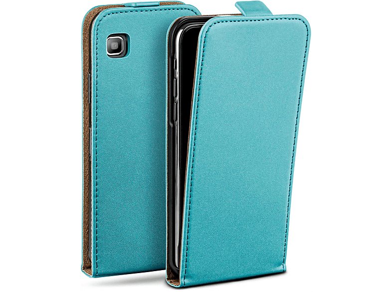 Galaxy Flip Flip Case, Cover, Plus, Samsung, Aqua-Cyan MOEX S