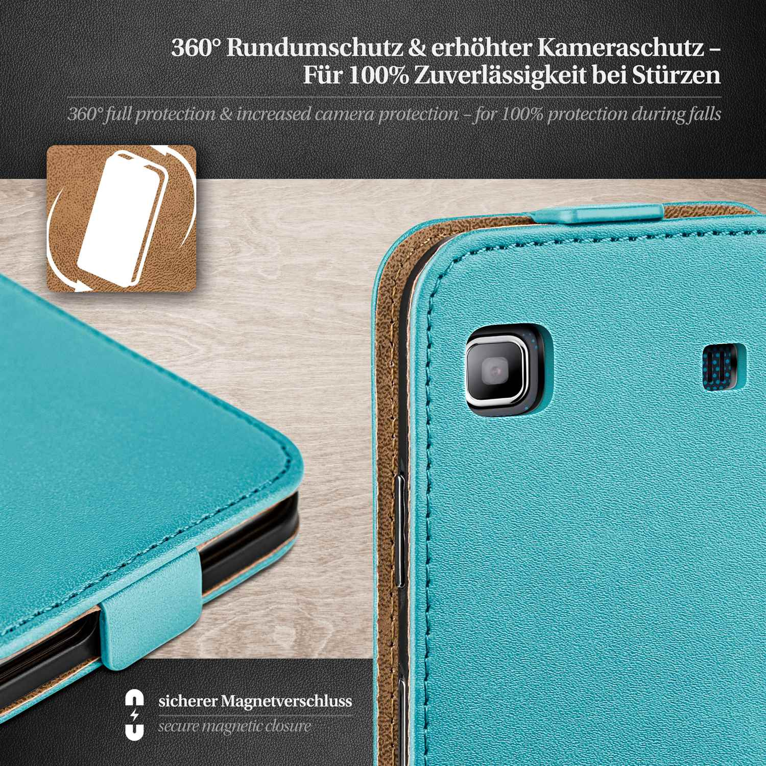 Flip Galaxy S Flip Cover, Plus, Aqua-Cyan Samsung, Case, MOEX
