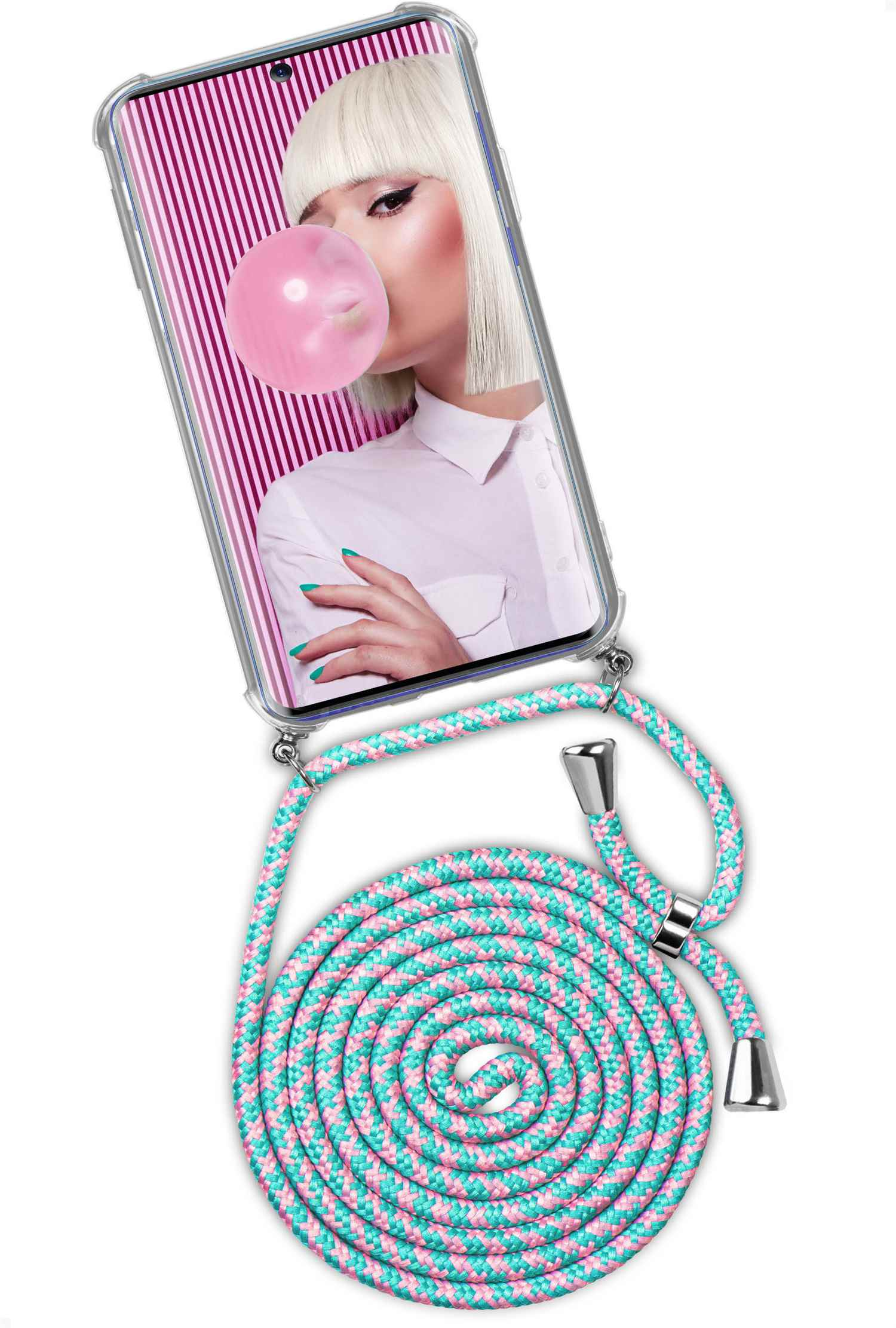 Bubblegum Galaxy (Silber) Twist ONEFLOW Case, Plus, Samsung, S20 Backcover,