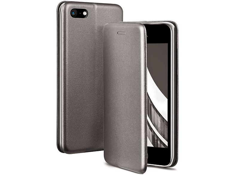 ONEFLOW Business Case, Flip Cover, Apple, iPhone SE 1. Generation (2016), Skyscraper - Grey