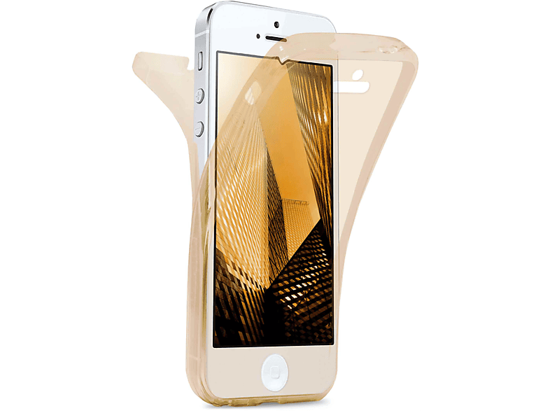 5, Gold Full MOEX Cover, Double Apple, iPhone Case,