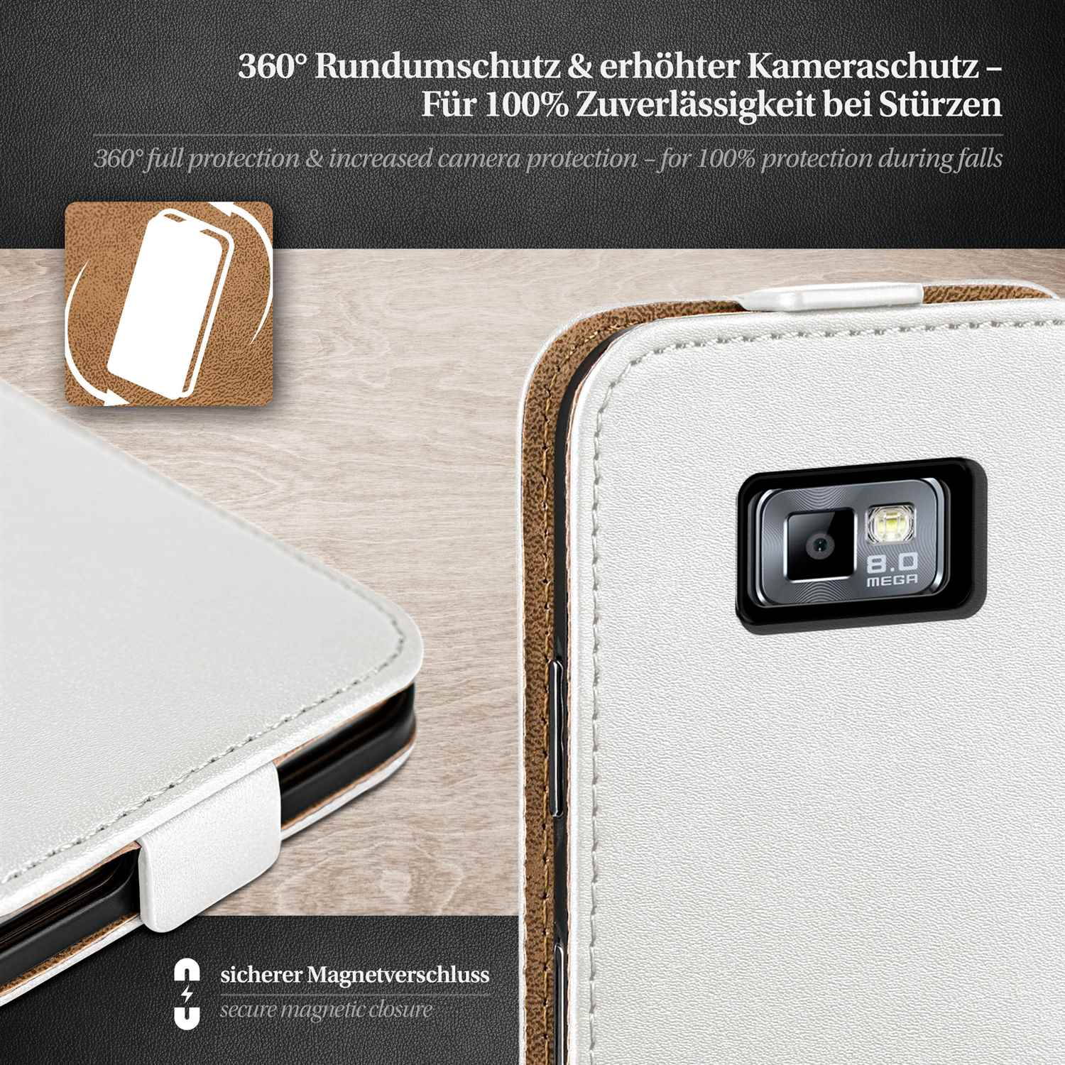 Pearl-White Case, S2 Flip Flip Cover, Samsung, MOEX Galaxy Plus,