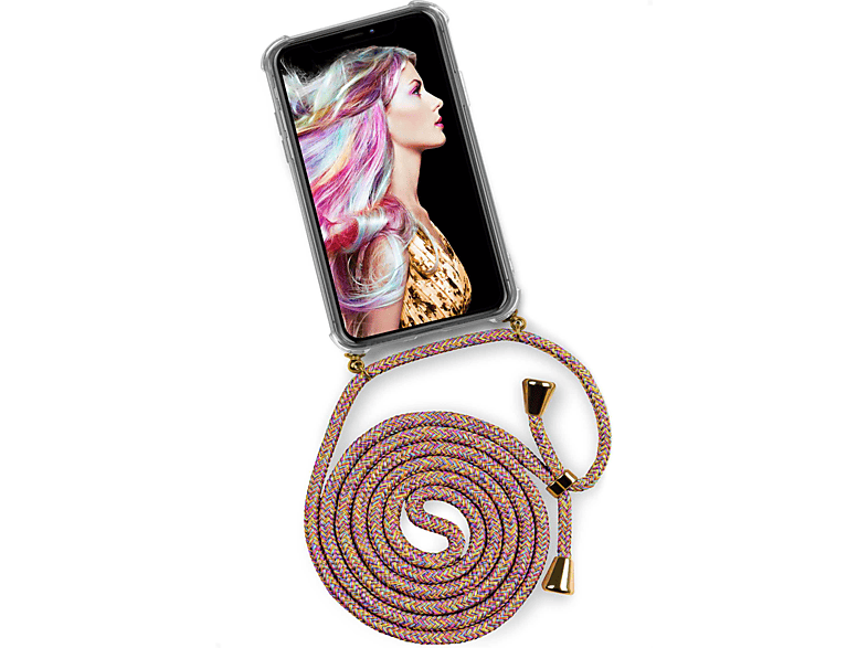 ONEFLOW Twist Case, iPhone Backcover, Sunny Rainbow Apple, X, (Gold)
