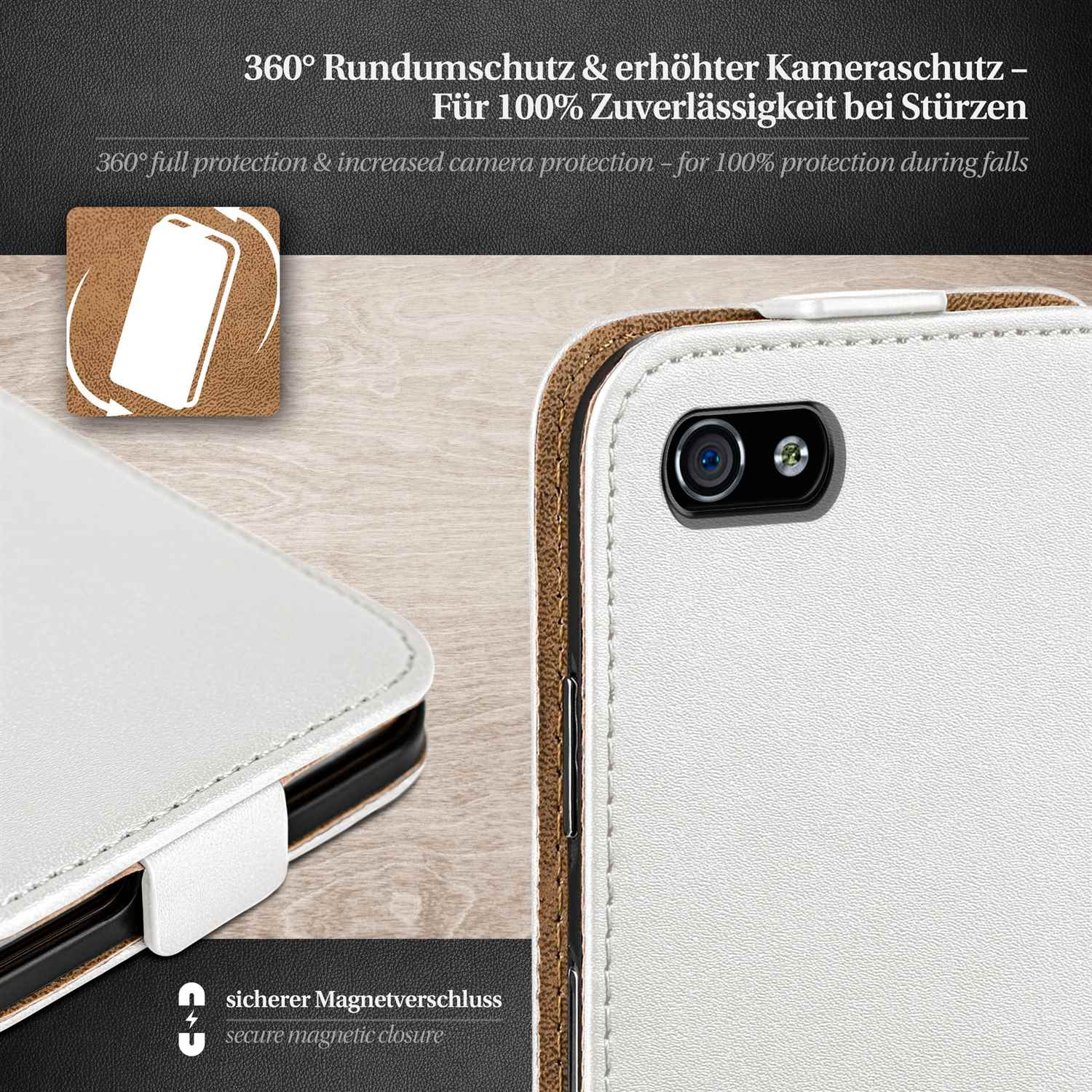MOEX Flip Case, iPhone Flip Pearl-White 4S, Apple, Cover
