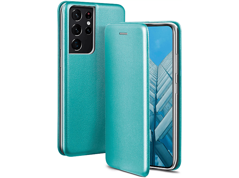 S21 Samsung, Flip Worldwide - Cover, Business Galaxy Case, Ultra, Blue ONEFLOW
