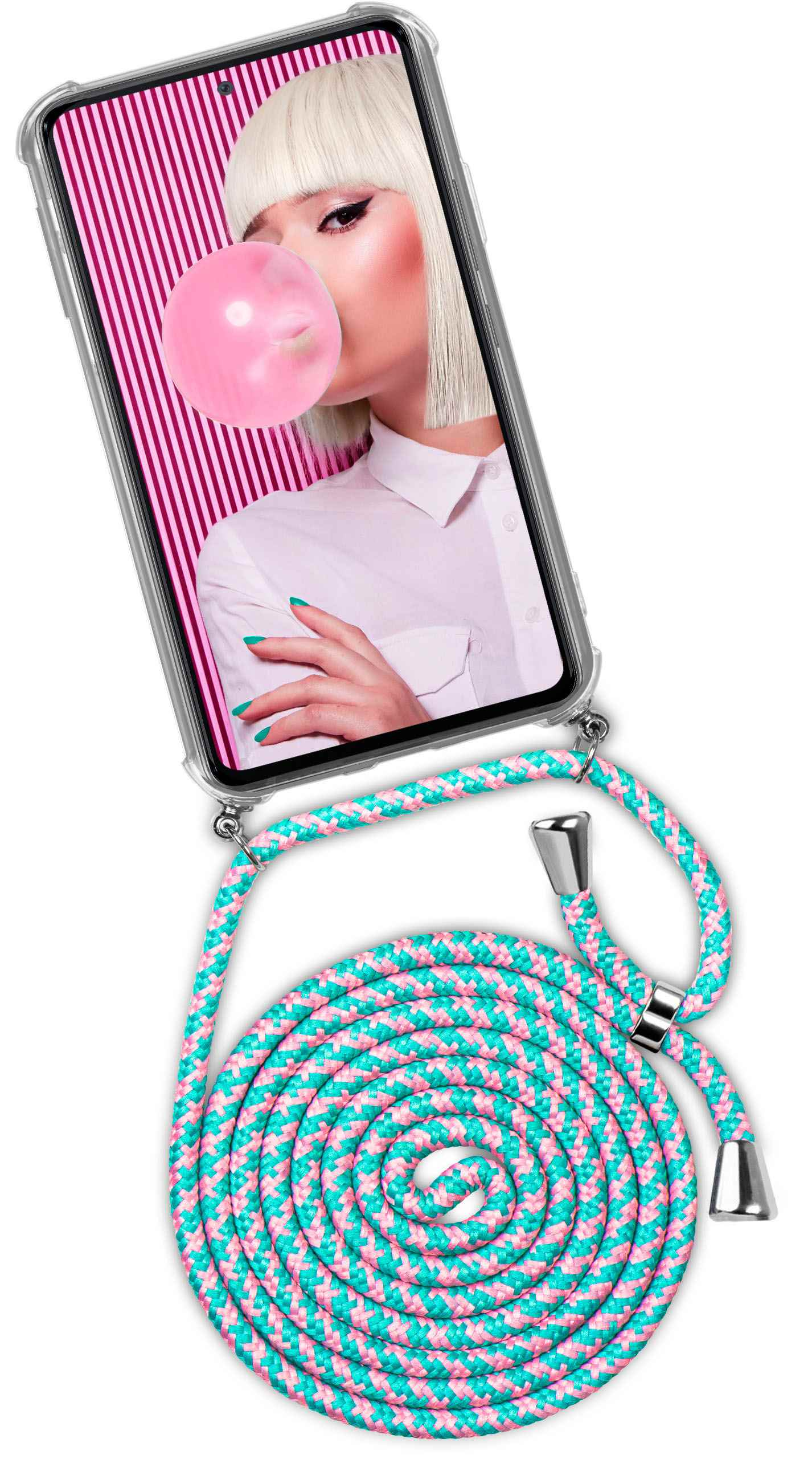 Bubblegum Twist ONEFLOW 5G, Galaxy Samsung, A53 Case, (Silber) Backcover,