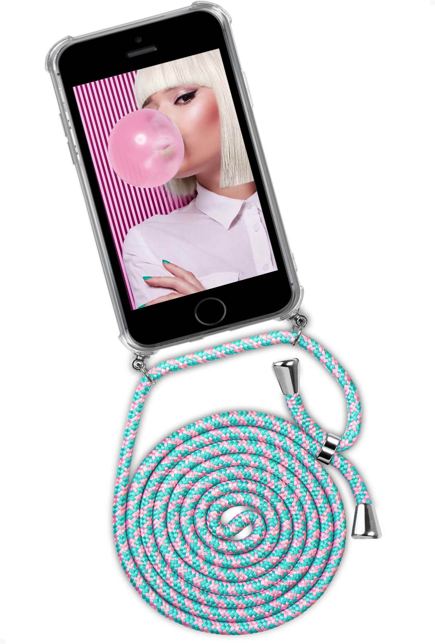 Apple, (Silber) iPhone Twist Case, ONEFLOW Bubblegum Backcover, 5,