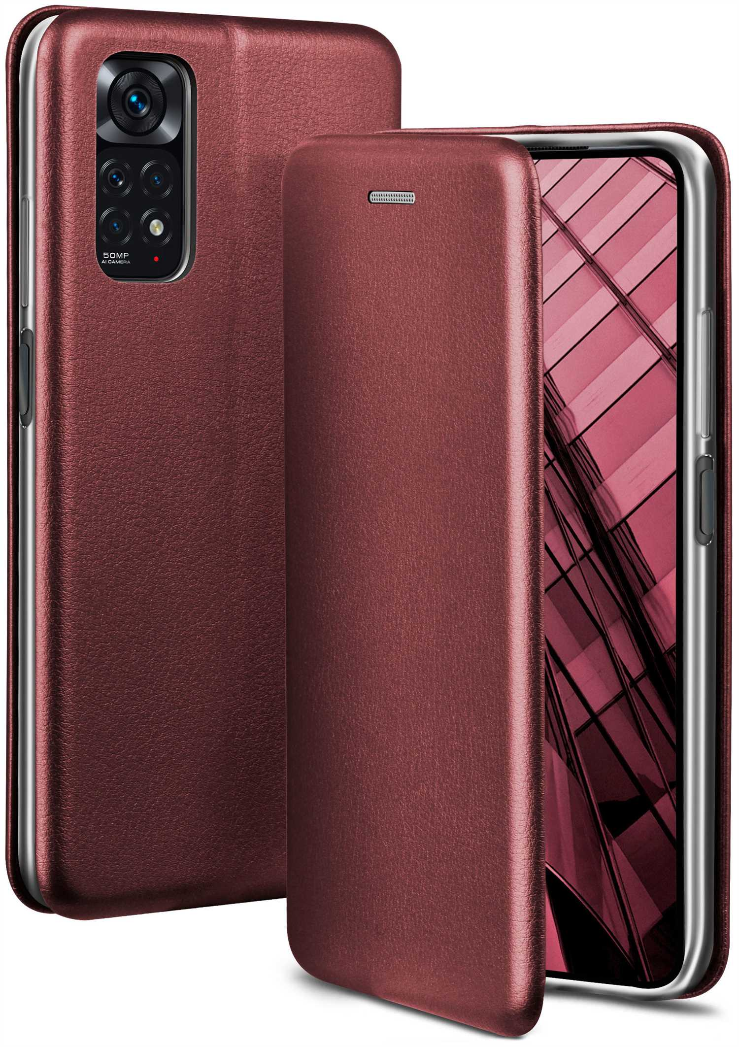 11S, Note Cover, Redmi Case, Red Business - Xiaomi, Burgund Flip ONEFLOW