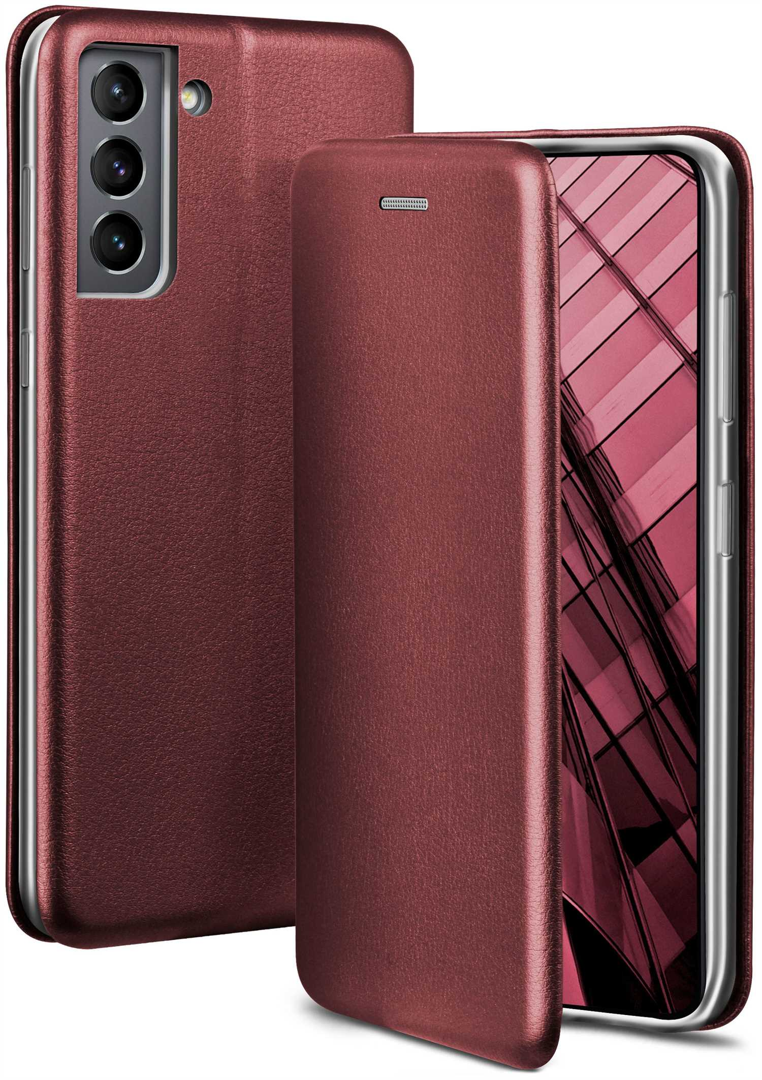 ONEFLOW Business Case, Flip Galaxy Cover, S21, Burgund Samsung, - Red