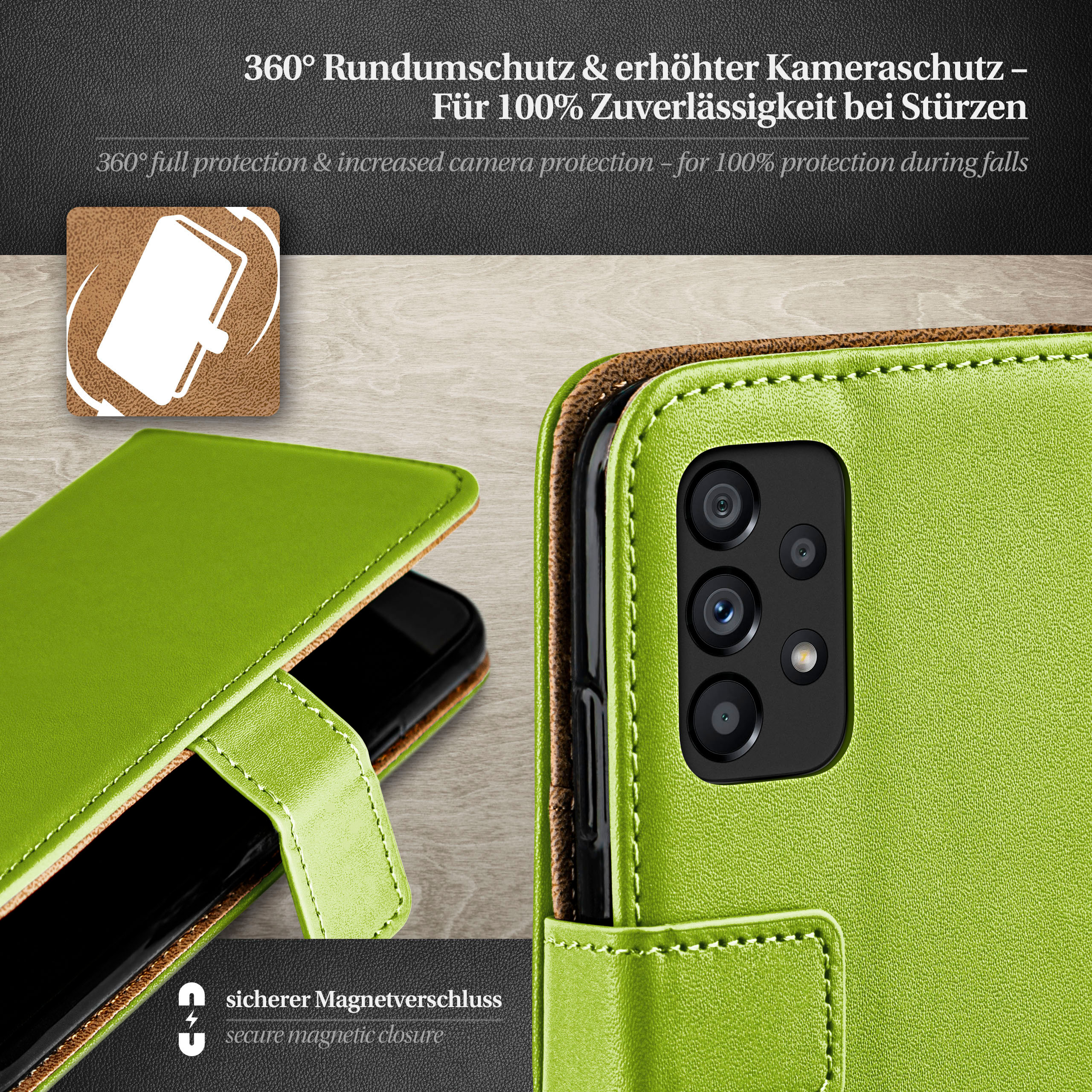 5G, Case, Lime-Green Bookcover, A53 Samsung, MOEX Book Galaxy