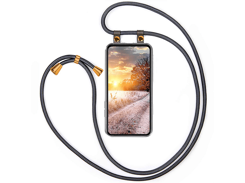 moex Unleash per OnePlus Nord 2 5G - Catena per cellulare con moschettone, cordino da collo rapidamente rimovibile - Smartphone Necklace con pad per custodie, catena da appendere in rosso scuro